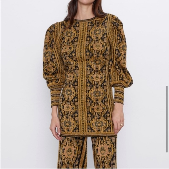 ZARA BNWT Jacquard Dress - Picture 6 of 7
